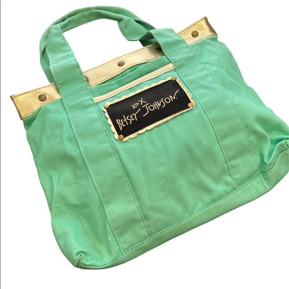 Betsey Johnson Handbags - Betsey Johnson Mint Green with Gold Trim Mini Bag